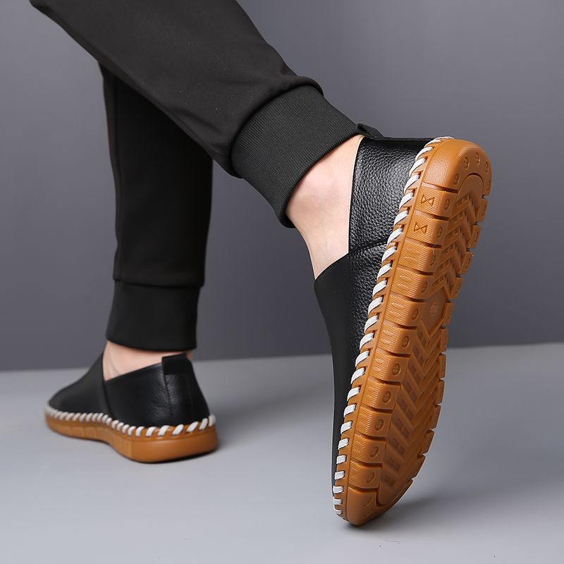 Men's Casual Loafers Slip On Leather Shoes Male Lightweight Driving Shoes Moccasins Classic Penny Loafer Flats Boat Shoes Walking Shoes