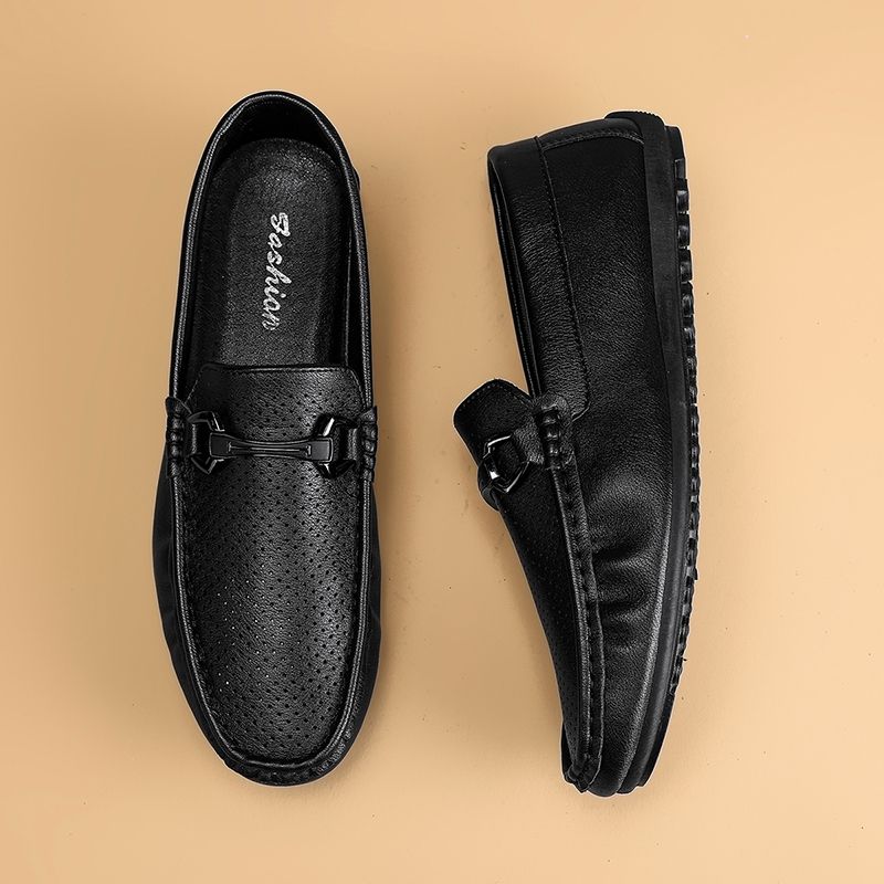 Men's Casual Loafers Slip On Leather Shoes Comfortable Lightweight Driving Shoes Male Moccasins Classic Penny Loafer Flats Boat Shoes Outdoor Walking Shoes