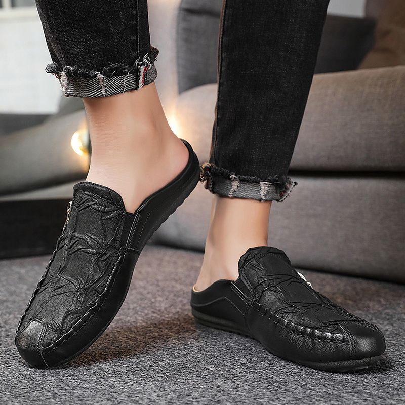 Men's Casual Loafers Slip On Leather Shoes Comfortable Driving Shoes Male Moccasins Classic Penny Loafer Flats Boat Shoes Slippers