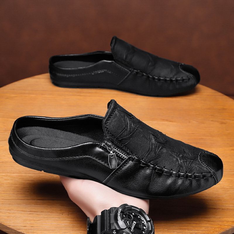 Men's Casual Loafers Slip On Leather Shoes Comfortable Driving Shoes Male Moccasins Classic Penny Loafer Flats Boat Shoes Slippers