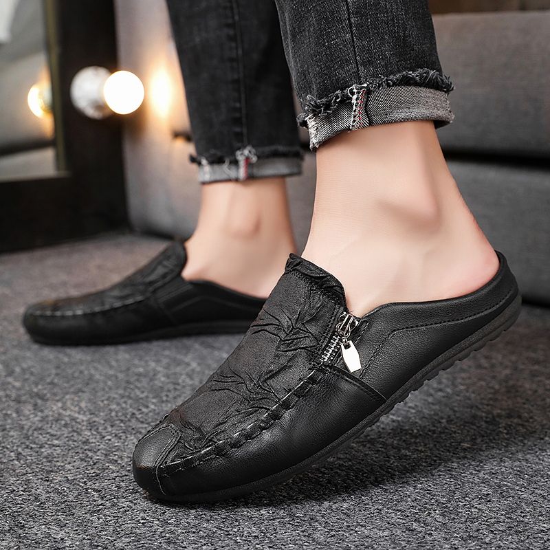 Men's Casual Loafers Slip On Leather Shoes Comfortable Driving Shoes Male Moccasins Classic Penny Loafer Flats Boat Shoes Slippers