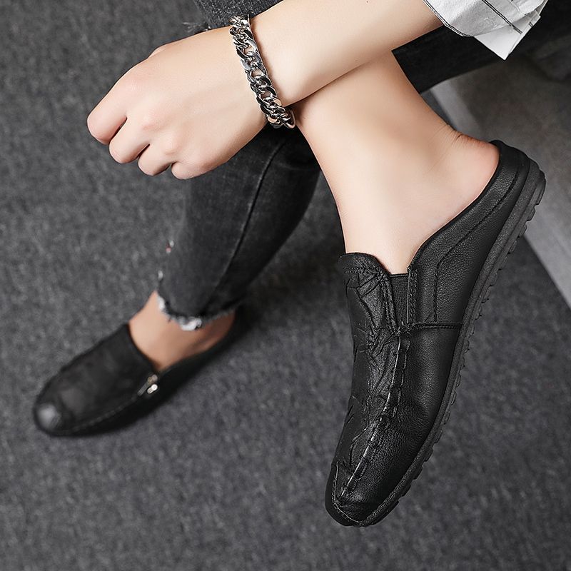 Men's Casual Loafers Slip On Leather Shoes Comfortable Driving Shoes Male Moccasins Classic Penny Loafer Flats Boat Shoes Slippers
