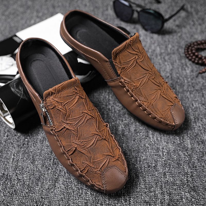 Men's Casual Loafers Slip On Leather Shoes Comfortable Driving Shoes Male Moccasins Classic Penny Loafer Flats Boat Shoes Slippers