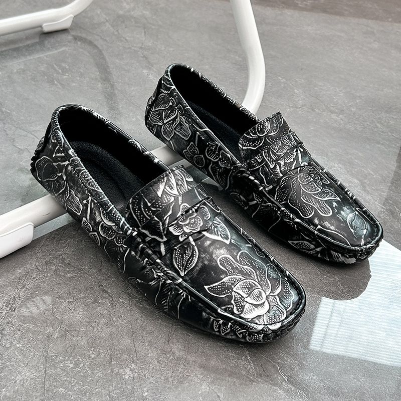 Men's Casual Loafers Slip On Leather Shoes Male Lightweight Driving Shoes Moccasins Classic Penny Loafer Flats Boat Shoes Walking Shoes