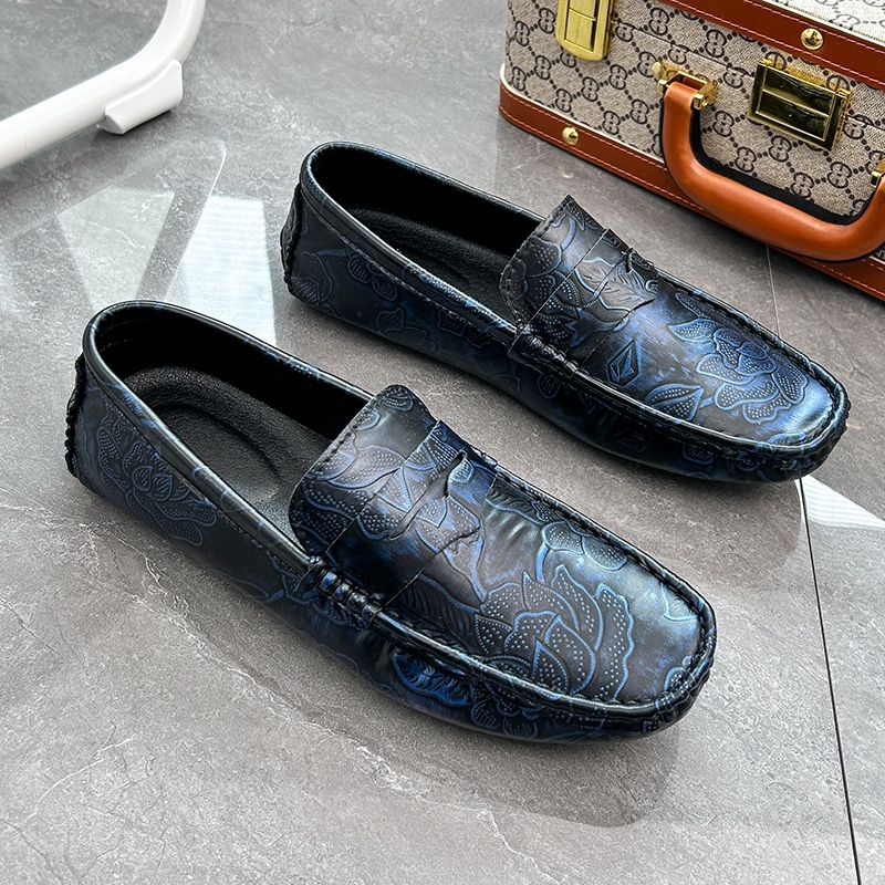 Men's Casual Loafers Slip On Leather Shoes Male Lightweight Driving Shoes Moccasins Classic Penny Loafer Flats Boat Shoes Walking Shoes