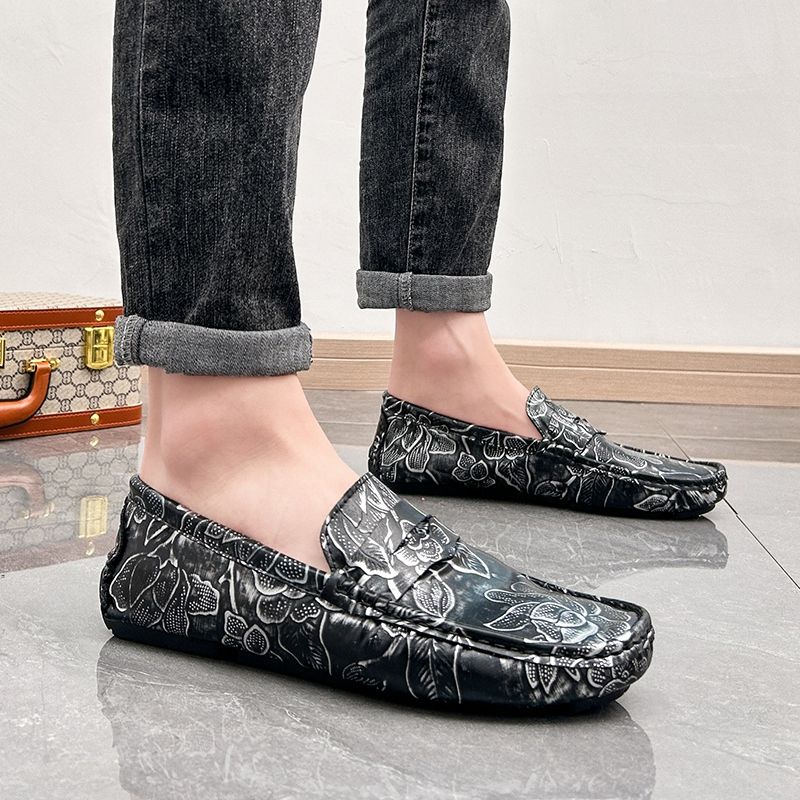 Men's Casual Loafers Slip On Leather Shoes Male Lightweight Driving Shoes Moccasins Classic Penny Loafer Flats Boat Shoes Walking Shoes