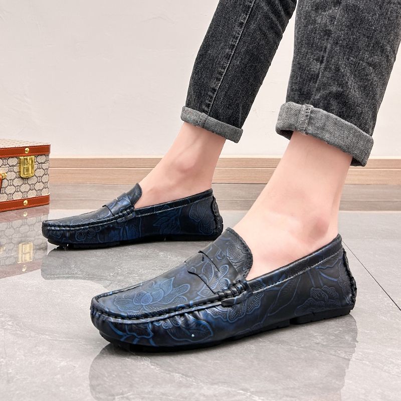 Men's Casual Loafers Slip On Leather Shoes Male Lightweight Driving Shoes Moccasins Classic Penny Loafer Flats Boat Shoes Walking Shoes
