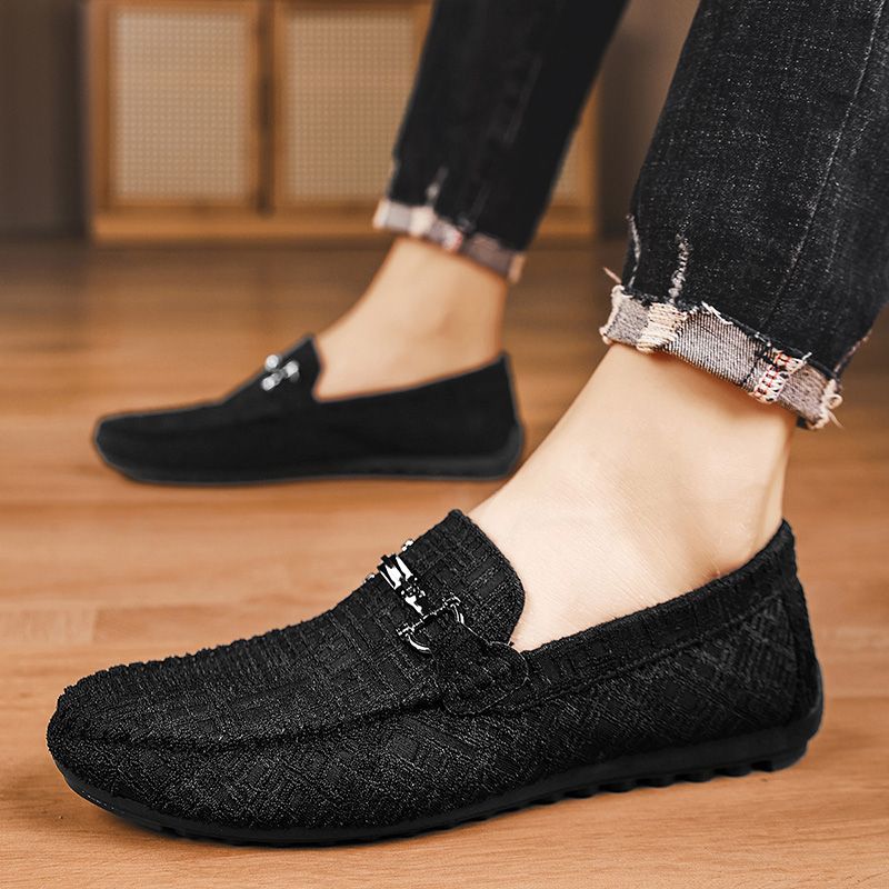 New Men's Casual Canvas Loafers Slip On Breathable Flats Boat Shoes Driving Shoes Moccasins Casual Walking Shoes