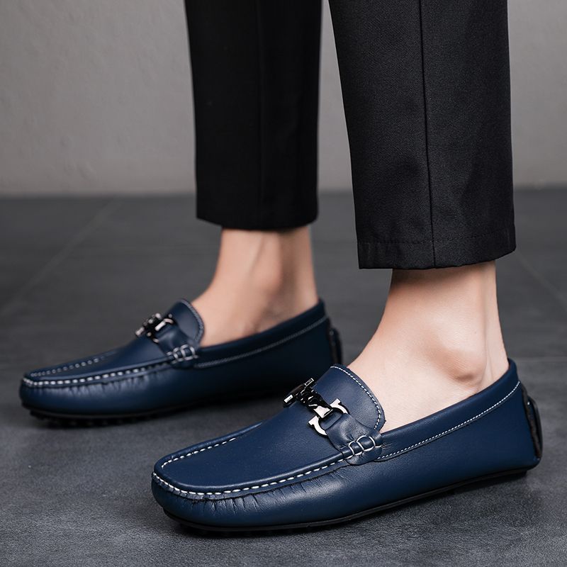 Big Size Men's Casual Loafers Slip On Leather Shoes Comfortable Lightweight Driving Shoes Male Moccasins Classic Penny Loafer Flats Boat Shoes Outdoor Walking Shoes