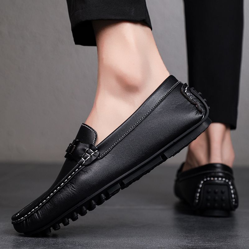 Big Size Men's Casual Loafers Slip On Leather Shoes Comfortable Lightweight Driving Shoes Male Moccasins Classic Penny Loafer Flats Boat Shoes Outdoor Walking Shoes