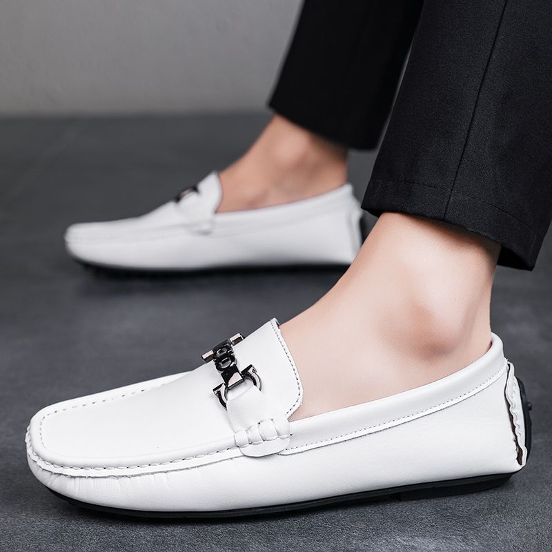 Big Size Men's Casual Loafers Slip On Leather Shoes Comfortable Lightweight Driving Shoes Male Moccasins Classic Penny Loafer Flats Boat Shoes Outdoor Walking Shoes