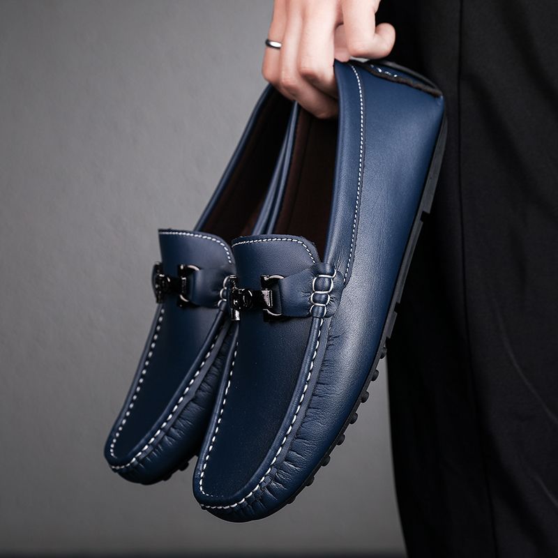 Big Size Men's Casual Loafers Slip On Leather Shoes Comfortable Lightweight Driving Shoes Male Moccasins Classic Penny Loafer Flats Boat Shoes Outdoor Walking Shoes