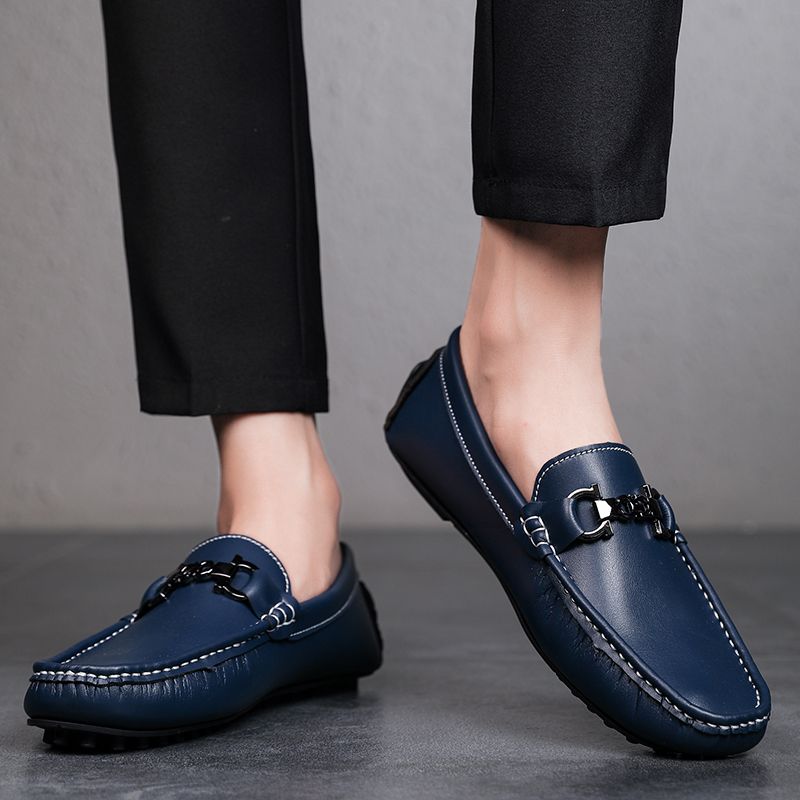 Big Size Men's Casual Loafers Slip On Leather Shoes Comfortable Lightweight Driving Shoes Male Moccasins Classic Penny Loafer Flats Boat Shoes Outdoor Walking Shoes