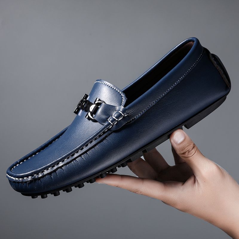 Big Size Men's Casual Loafers Slip On Leather Shoes Comfortable Lightweight Driving Shoes Male Moccasins Classic Penny Loafer Flats Boat Shoes Outdoor Walking Shoes