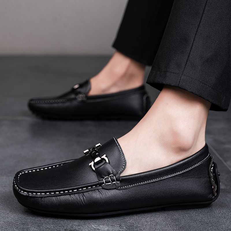 Big Size Men's Casual Loafers Slip On Leather Shoes Comfortable Lightweight Driving Shoes Male Moccasins Classic Penny Loafer Flats Boat Shoes Outdoor Walking Shoes