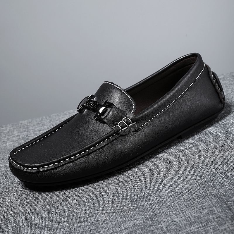Big Size Men's Casual Loafers Slip On Leather Shoes Comfortable Lightweight Driving Shoes Male Moccasins Classic Penny Loafer Flats Boat Shoes Outdoor Walking Shoes
