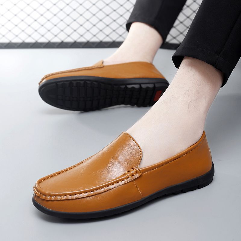 Big Size Men's Casual Loafers Slip On Leather Shoes Comfortable Lightweight Driving Shoes Male Moccasins Classic Penny Loafer Flats Boat Shoes Outdoor Walking Shoes
