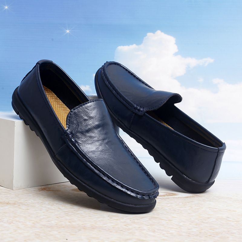 Big Size Men's Casual Loafers Slip On Leather Shoes Comfortable Lightweight Driving Shoes Male Moccasins Classic Penny Loafer Flats Boat Shoes Outdoor Walking Shoes