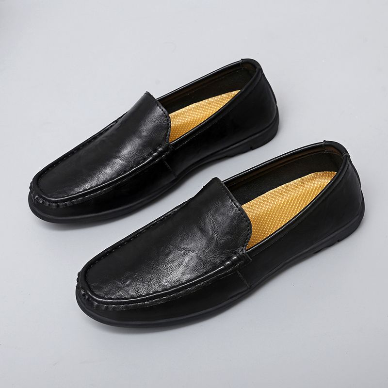 Big Size Men's Casual Loafers Slip On Leather Shoes Comfortable Lightweight Driving Shoes Male Moccasins Classic Penny Loafer Flats Boat Shoes Outdoor Walking Shoes