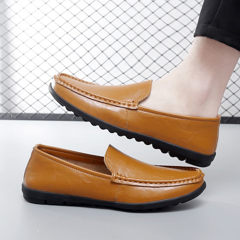 Big Size Men's Casual Loafers Slip On Leather Shoes Comfortable Lightweight Driving Shoes Male Moccasins Classic Penny Loafer Flats Boat Shoes Outdoor Walking Shoes