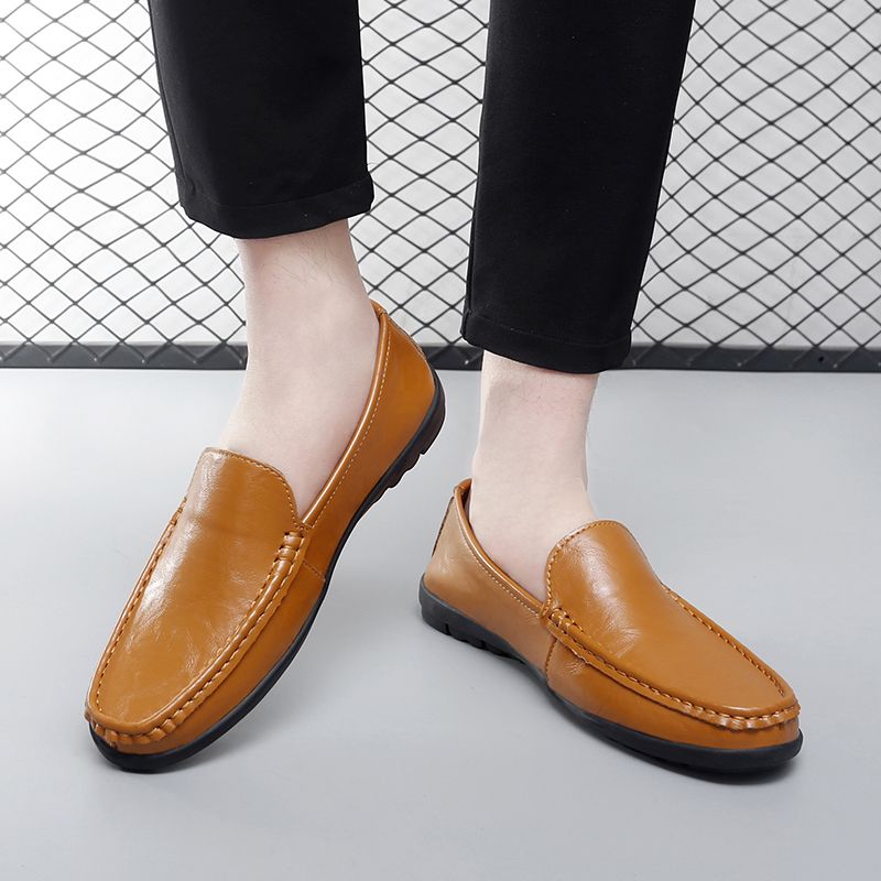 Big Size Men's Casual Loafers Slip On Leather Shoes Comfortable Lightweight Driving Shoes Male Moccasins Classic Penny Loafer Flats Boat Shoes Outdoor Walking Shoes