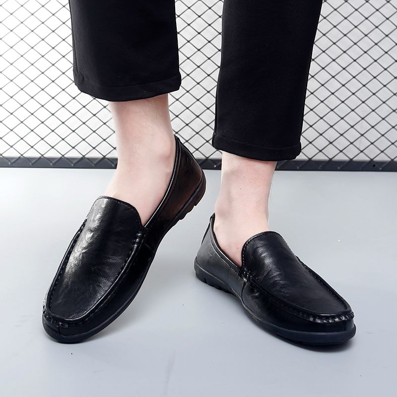 Big Size Men's Casual Loafers Slip On Leather Shoes Comfortable Lightweight Driving Shoes Male Moccasins Classic Penny Loafer Flats Boat Shoes Outdoor Walking Shoes