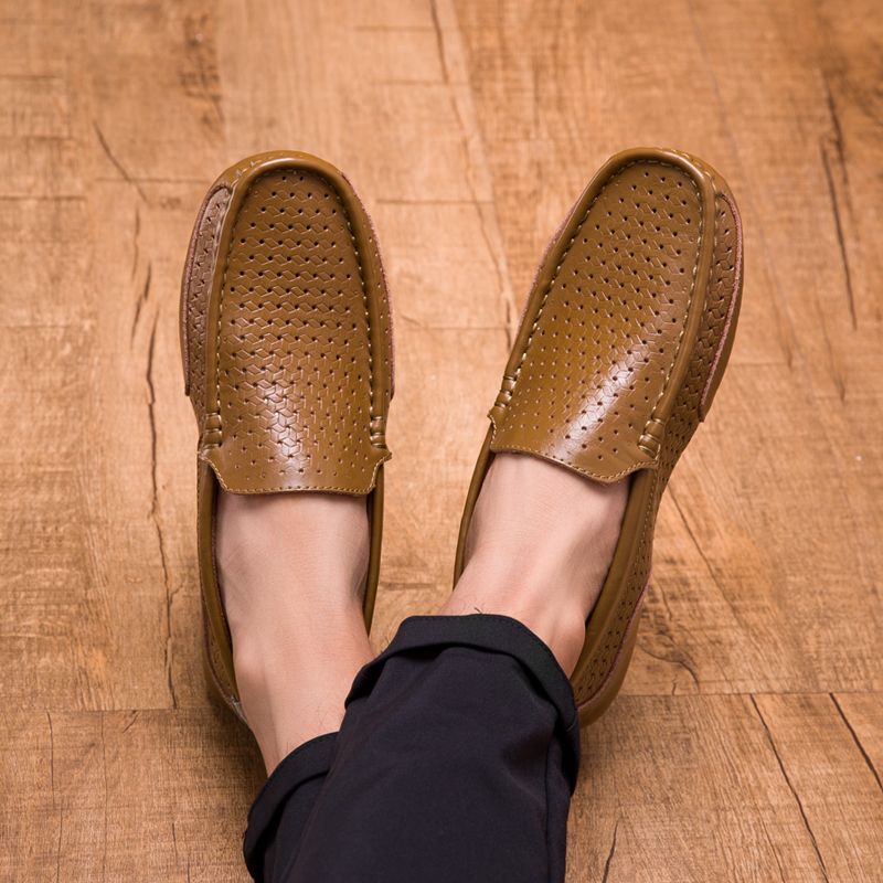 2026 Men's Casual Loafers Slip On Leather Shoes Comfortable Lightweight Driving Shoes Male Moccasins Classic Penny Loafer Flats Boat Shoes Outdoor Walking Shoes