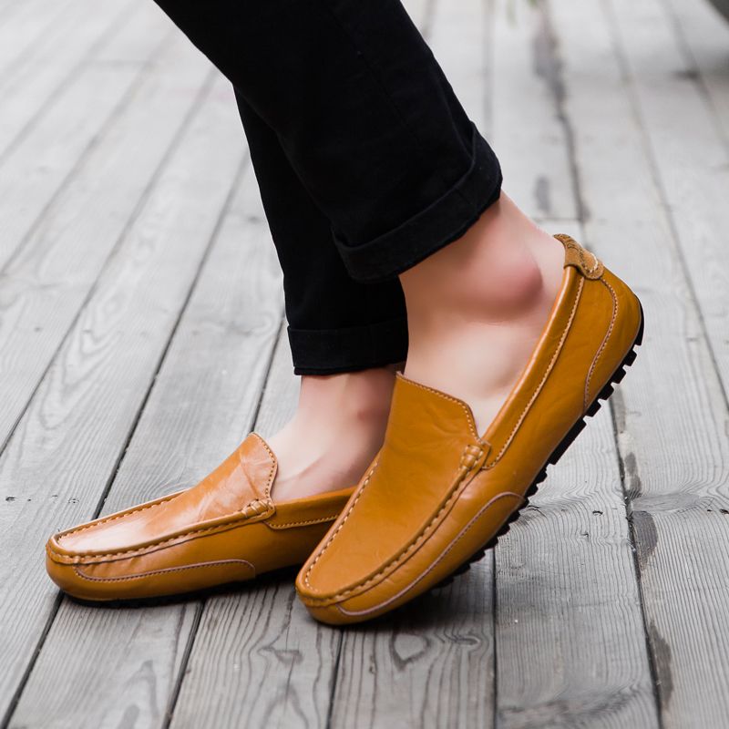 2026 Men's Casual Loafers Slip On Leather Shoes Comfortable Lightweight Driving Shoes Male Moccasins Classic Penny Loafer Flats Boat Shoes Outdoor Walking Shoes