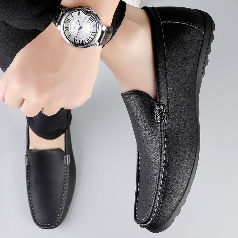 2026 Men's Casual Loafers Slip On Leather Shoes Comfortable Lightweight Driving Shoes Male Moccasins Classic Penny Loafer Flats Boat Shoes Outdoor Walking Shoes
