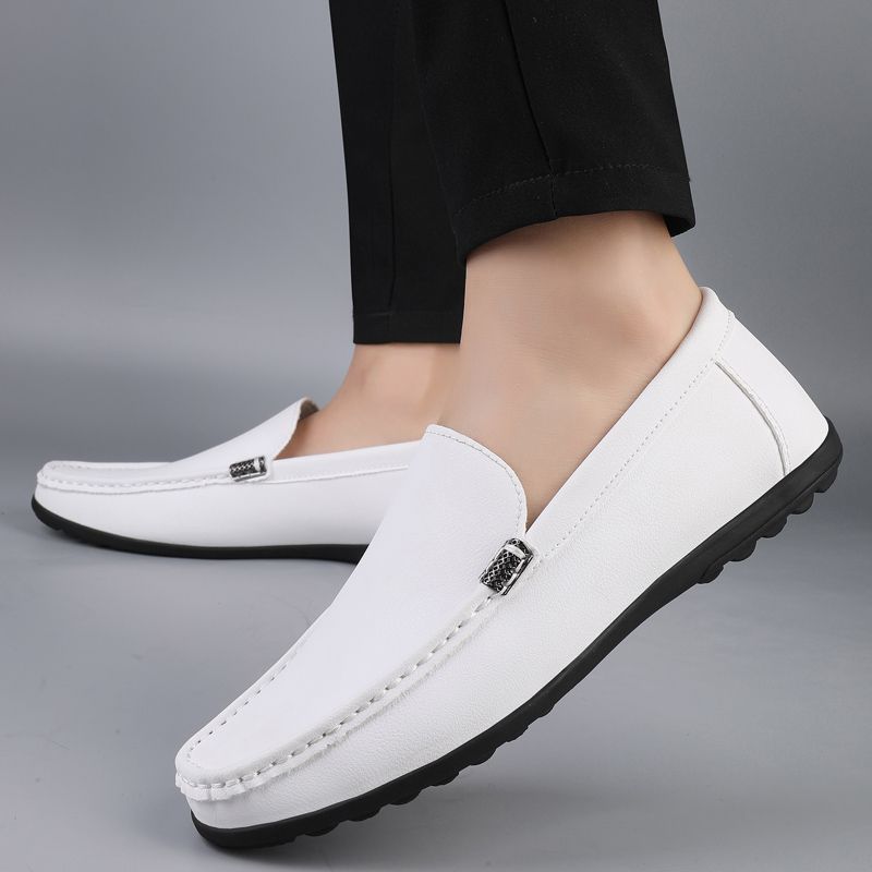 2026 Men's Casual Loafers Slip On Leather Shoes Comfortable Lightweight Driving Shoes Male Moccasins Classic Penny Loafer Flats Boat Shoes Outdoor Walking Shoes