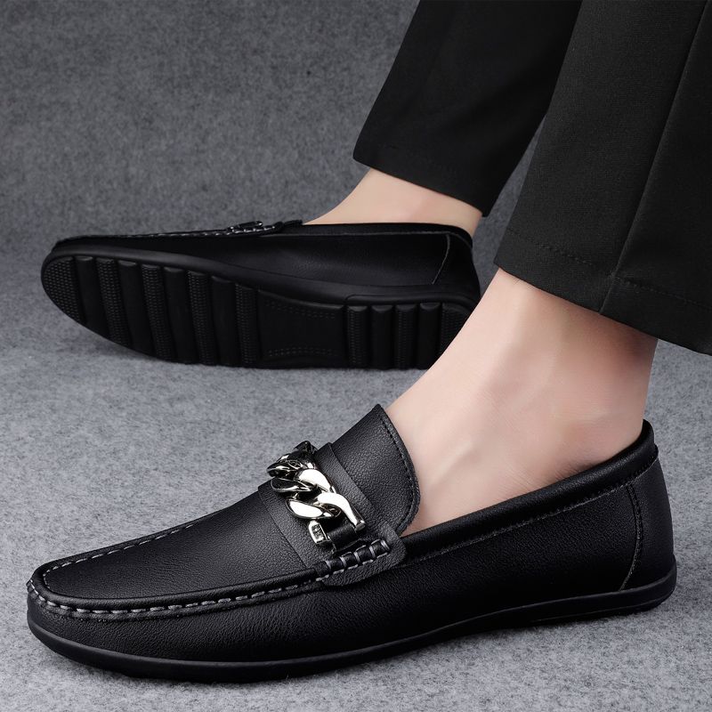 2026 Men's Casual Loafers Slip On Leather Shoes Comfortable Lightweight Driving Shoes Male Moccasins Classic Penny Loafer Flats Boat Shoes Outdoor Walking Shoes