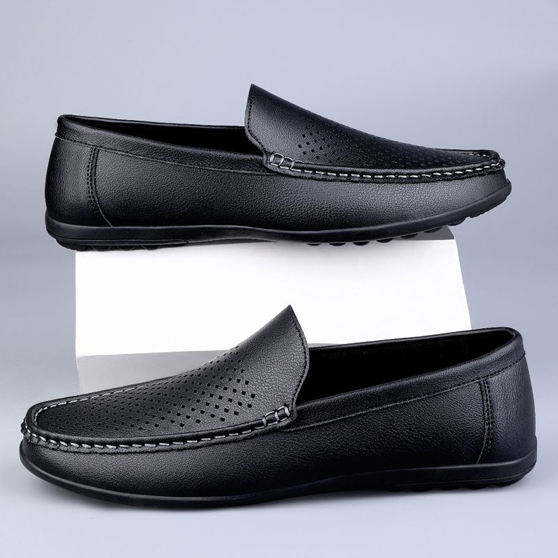 2026 Men's Casual Loafers Slip On Leather Shoes Comfortable Lightweight Driving Shoes Male Moccasins Classic Penny Loafer Flats Boat Shoes Outdoor Walking Shoes