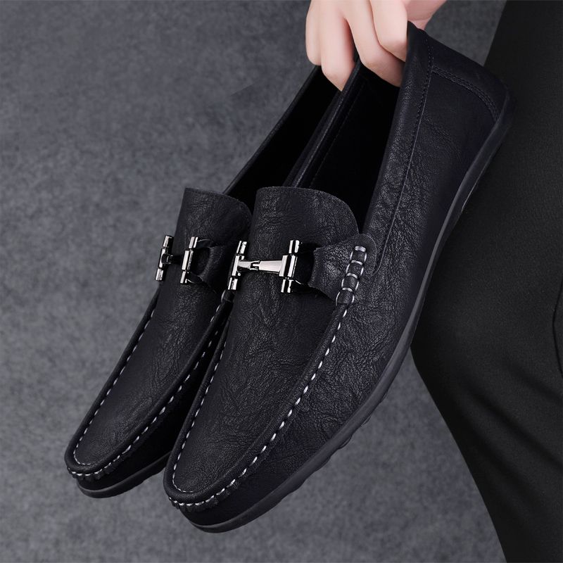 2026 Men's Casual Loafers Slip On Leather Shoes Comfortable Lightweight Driving Shoes Male Moccasins Classic Penny Loafer Flats Boat Shoes Outdoor Walking Shoes