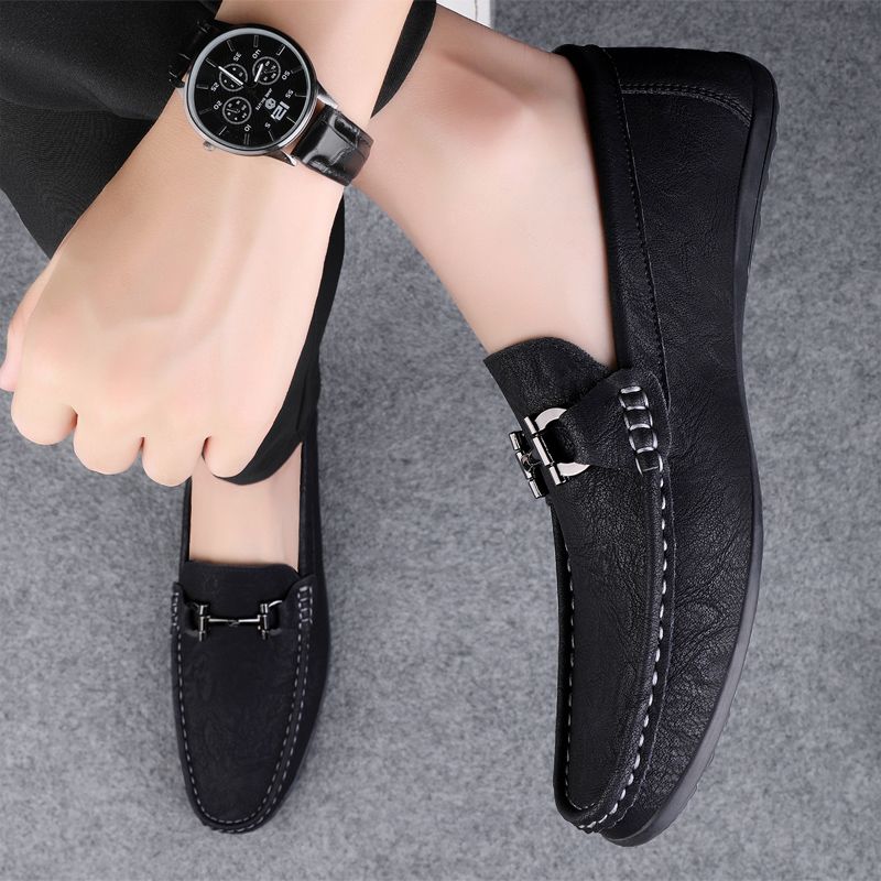 2026 Men's Casual Loafers Slip On Leather Shoes Comfortable Lightweight Driving Shoes Male Moccasins Classic Penny Loafer Flats Boat Shoes Outdoor Walking Shoes