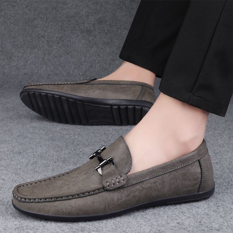 2026 Men's Casual Loafers Slip On Leather Shoes Comfortable Lightweight Driving Shoes Male Moccasins Classic Penny Loafer Flats Boat Shoes Outdoor Walking Shoes