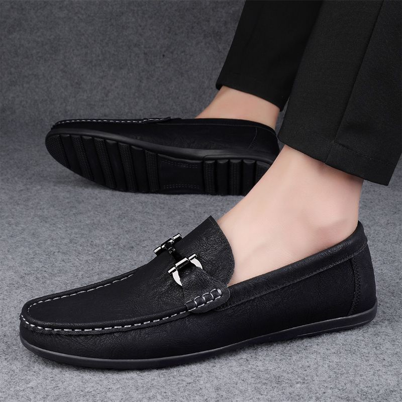 2026 Men's Casual Loafers Slip On Leather Shoes Comfortable Lightweight Driving Shoes Male Moccasins Classic Penny Loafer Flats Boat Shoes Outdoor Walking Shoes