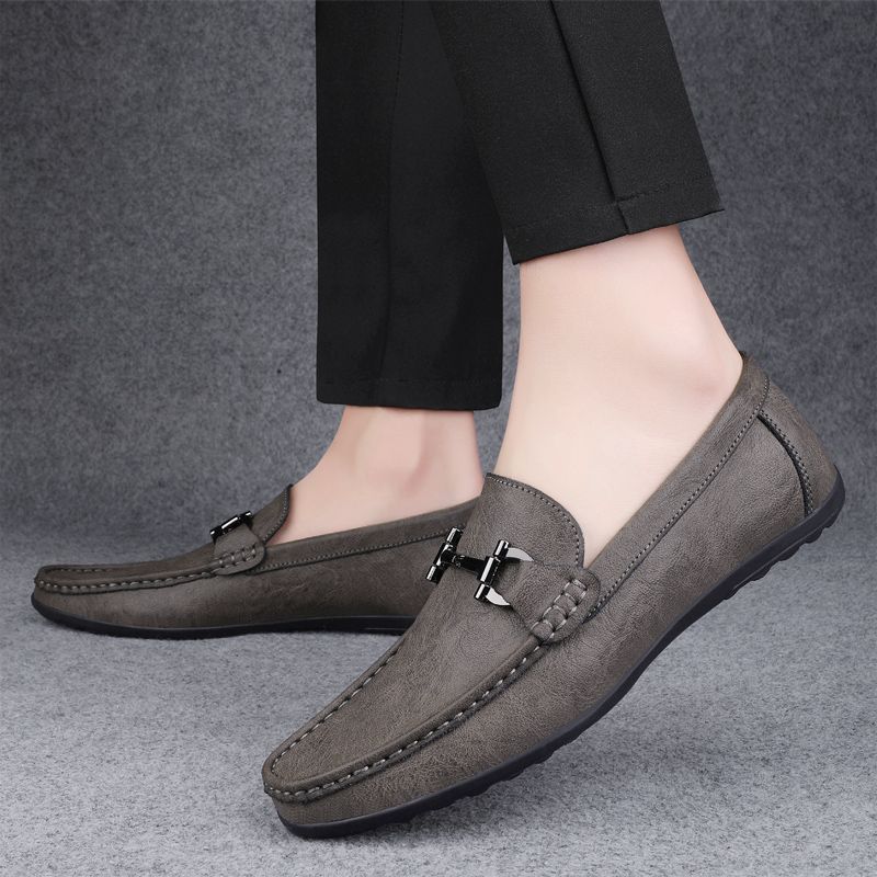 2026 Men's Casual Loafers Slip On Leather Shoes Comfortable Lightweight Driving Shoes Male Moccasins Classic Penny Loafer Flats Boat Shoes Outdoor Walking Shoes