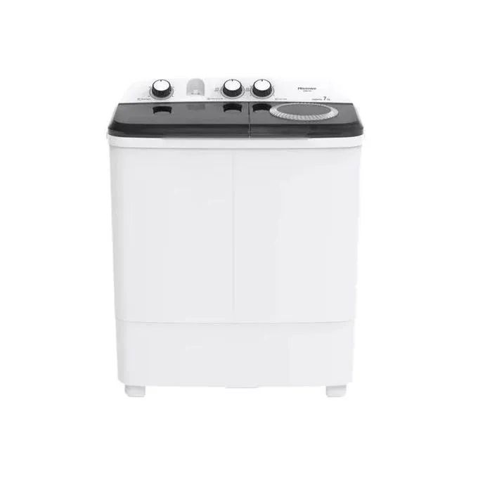 Hisense 7Kg Twin Tub Washing Machine with streamlined designed washing machines come with user-friendly control panels, - White WSBE701