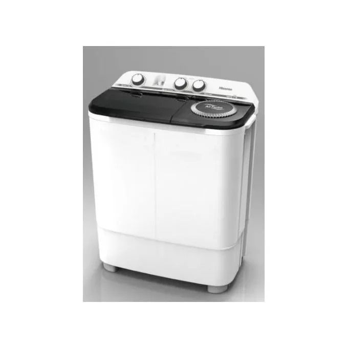 Hisense 7Kg Twin Tub Washing Machine with streamlined designed washing machines come with user-friendly control panels, - White WSBE701