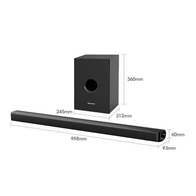 Hisense HS-219 2.1ch Dolby Digital Audio Home Cinema Soundbar - 320W