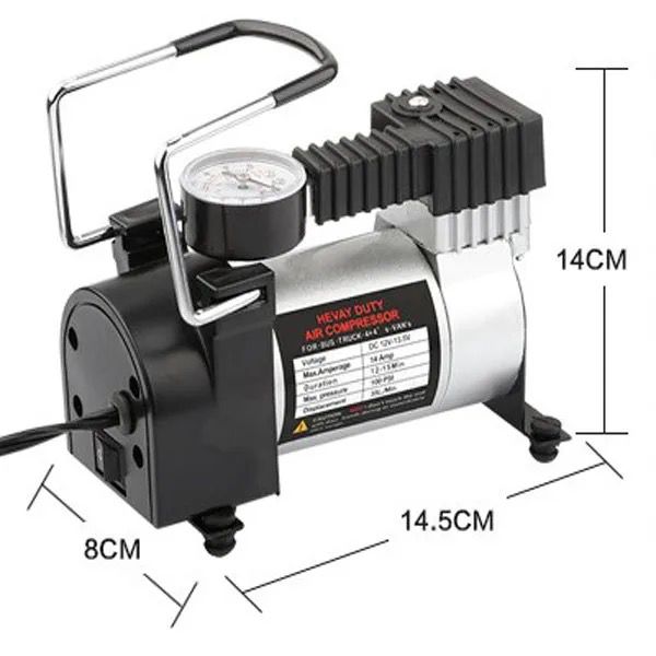 High quality heavy duty single cylinder tyre inflator portable mini electric air pump 12v car air compressor tire inflators