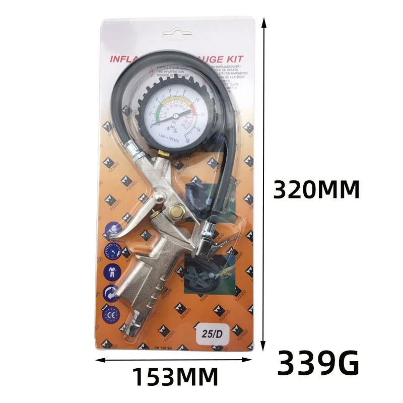 Car tyre pressure gauge pneumatic tyre pressure gauge inflatable air pressure gauge with air deflation function