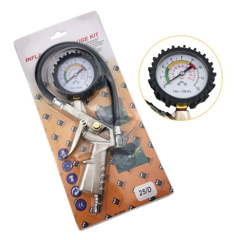 Car tyre pressure gauge pneumatic tyre pressure gauge inflatable air pressure gauge with air deflation function