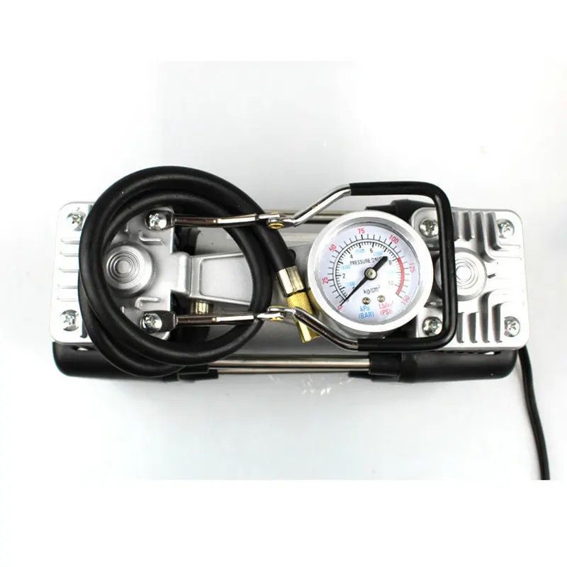 Dual-Cylinder Mechanical Watch Multifunctional Tyre Inlator Portable High-Power Double Compressor Car Air Pump 12V 150 PSI