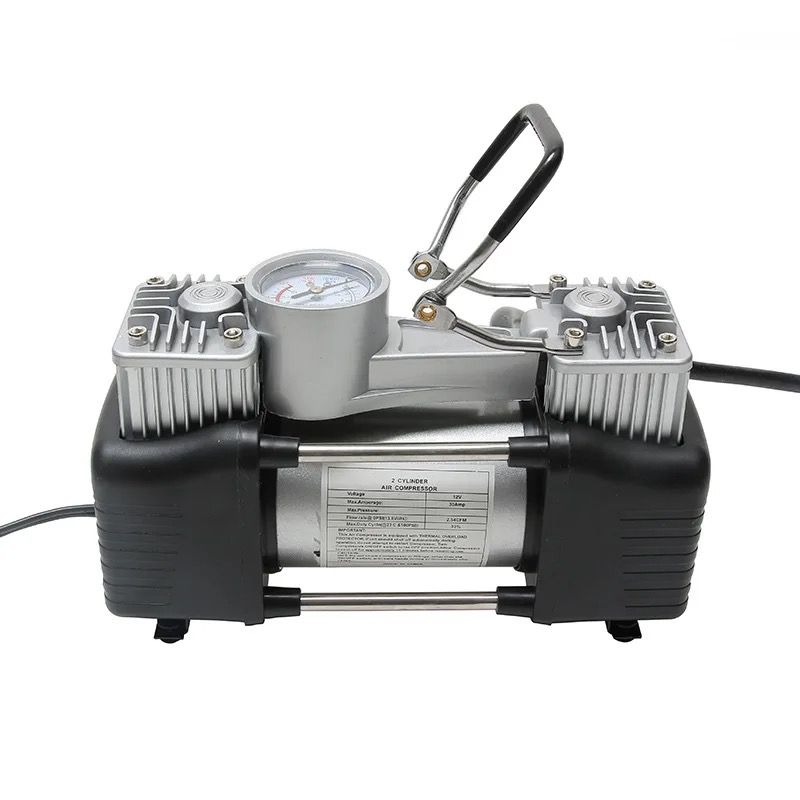 Dual-Cylinder Mechanical Watch Multifunctional Tyre Inlator Portable High-Power Double Compressor Car Air Pump 12V 150 PSI
