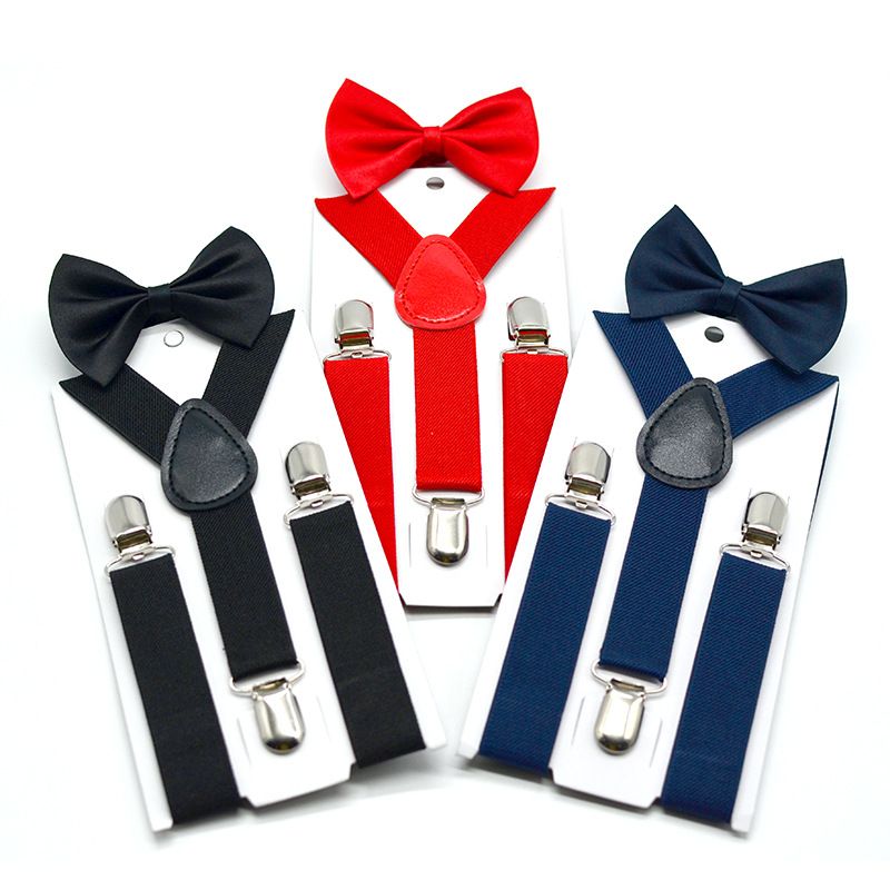 Fashion Unisex  Suspenders Elastic Y-Shape and Unique Matching Bowtie