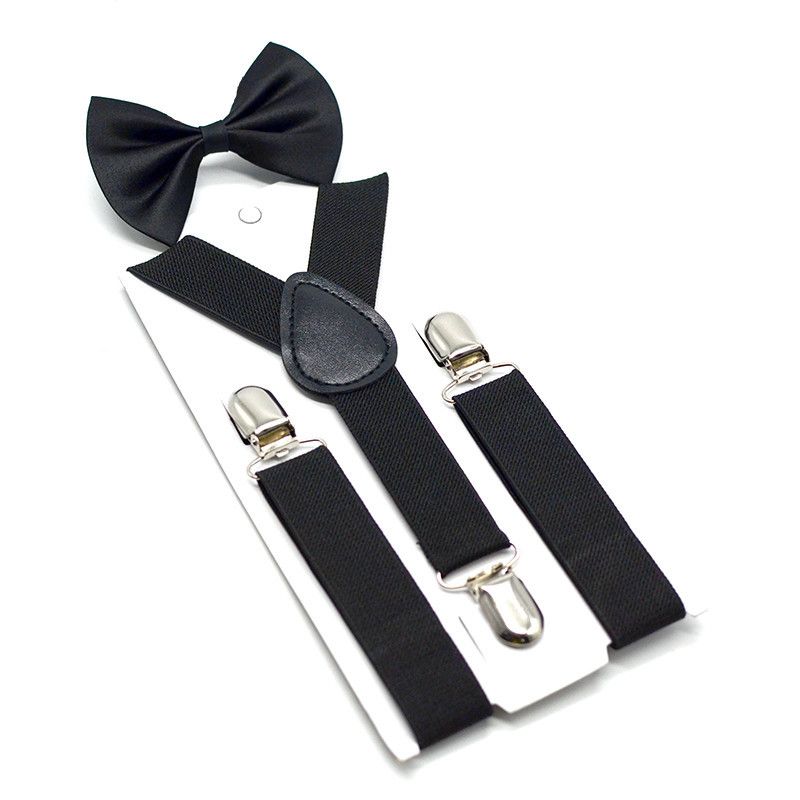 Fashion Unisex  Suspenders Elastic Y-Shape and Unique Matching Bowtie