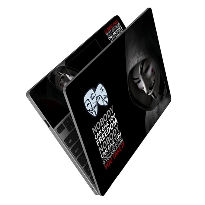 Premium Vinyl HD Printed Full Panel Laptop Skin/Sticker/Stretchable Vinyl/Cover Laptops Up to 15.6 inch No Residue, Bubble Free  Hacker Anonymous Red Spot Face.