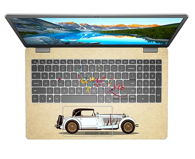 Full Body Laptop Skins Sticker Laminated HD Quality Vinyl fits Up to 15.6 inches Compatible with Dell, Lenovo, Acer, HP, Asus - Vintage Car Classic D8 SS100-Self-Adhesive.