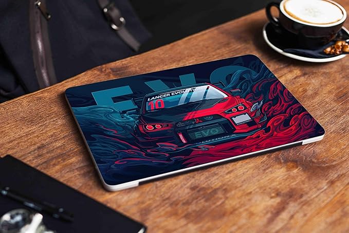 Arts Full Body Laptop Skins Sticker Laminated HD Quality Vinyl fits Upto 15.6 inches Compatible with Dell, Lenovo, Acer, HP, Asus - Lancer EVO-Self-Adhesive.